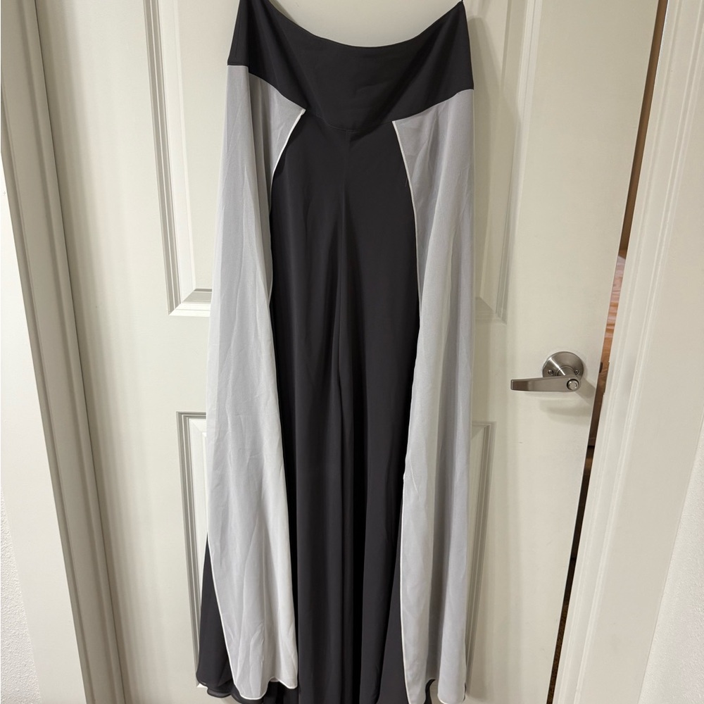 Elegant Black and Gray Maxi Skirt